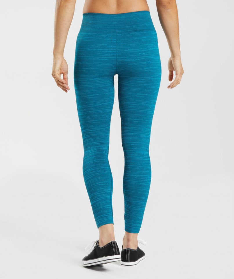 Women's Gymshark Adapt Marl Seamless Leggings Blue | CA 8A7DN3